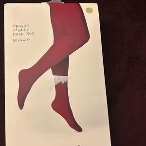 a new day Deep Red Opaque Tights
